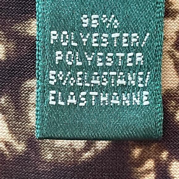 Lauren Ralph Lauren Faux Wrap Sleeveless Dress Jersey Knit Cream Brown Size 4 - Picture 8 of 9